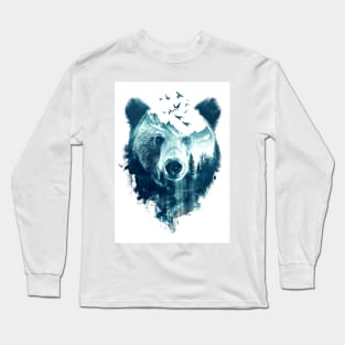 Bear Double Exposure Long Sleeve T-Shirt